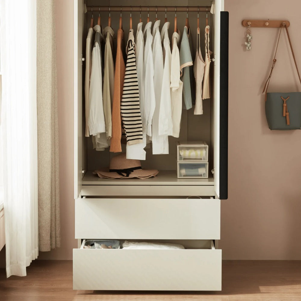 Linsay Stele 2-Door Wardrobe with Drawers