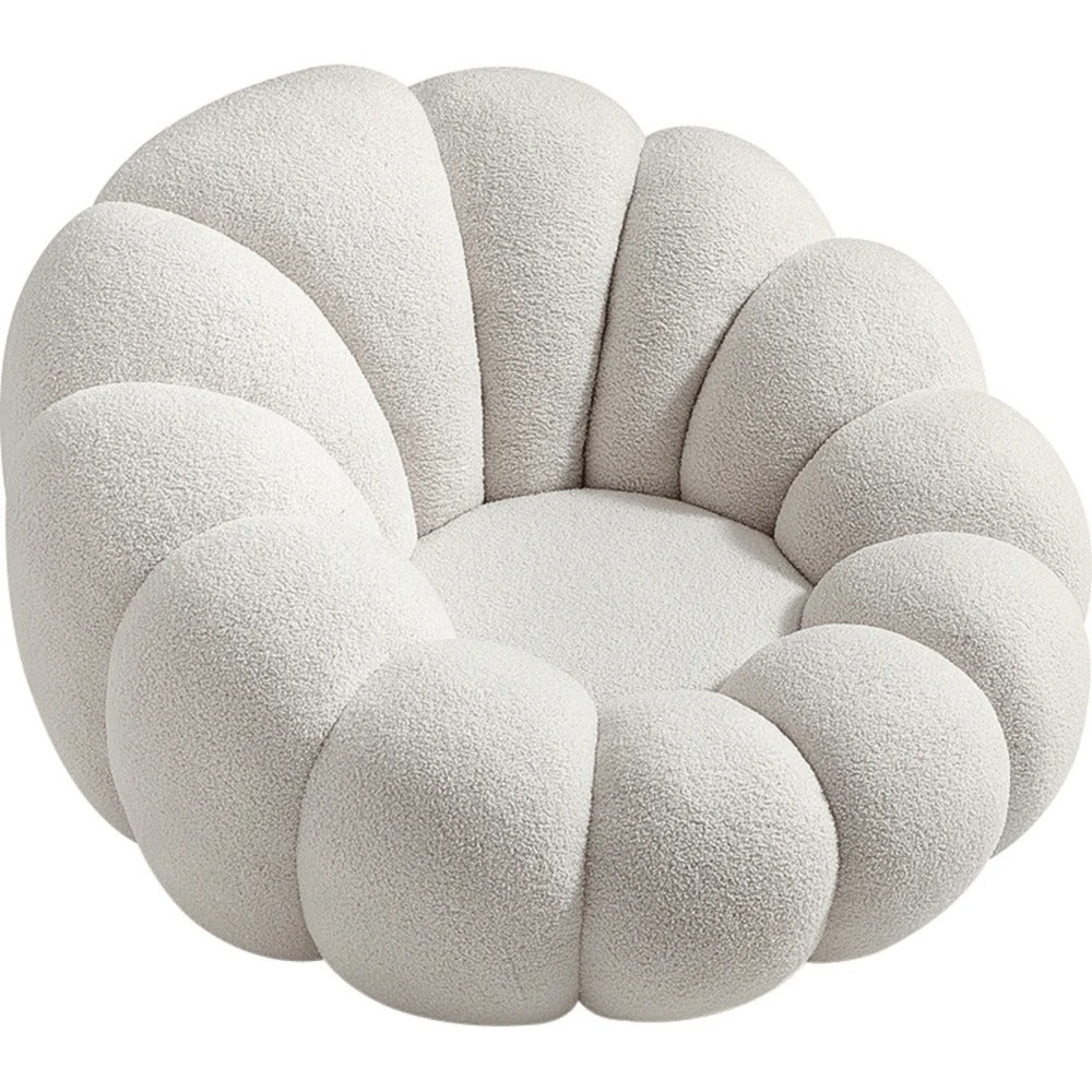 Linsay Lotus Boucle Armchair with Ottoman, Marshmallow