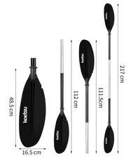 Sports studio Kayak paddle with high-strength aluminum alloy shaft and blade, material is aluminum alloy + nylon