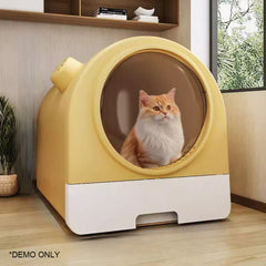 Homelements Large Capacity Covered Litter Box with Splash Guard Fully Enclosed Odour-proof Cat Toilet