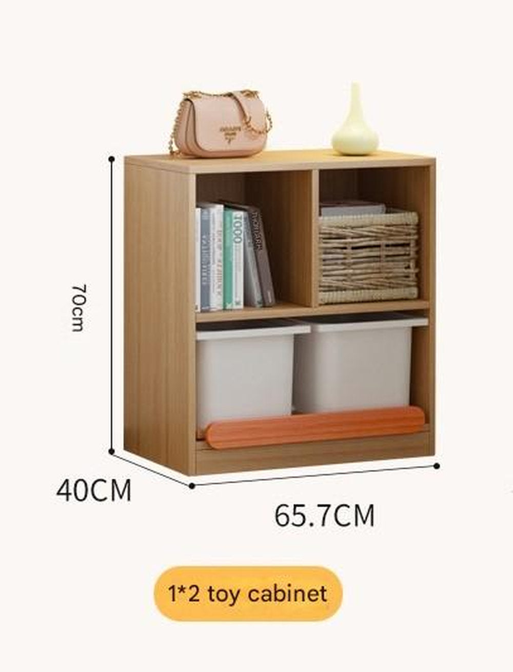 Children's Bookshelf Solid Wood Picture Book Shelf Floor Shelf Baby Reading Area Multifunctional Sliding Door Bookcase