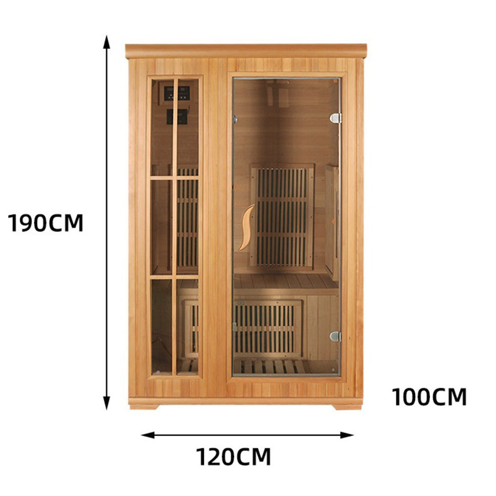 Homelements 1800W Hemlock Wood Home Sauna Room Beauty Salon Light Wave Room Sweat Steam Room Korean Far Infrared Sauna RoomSauna Room  for 2 People