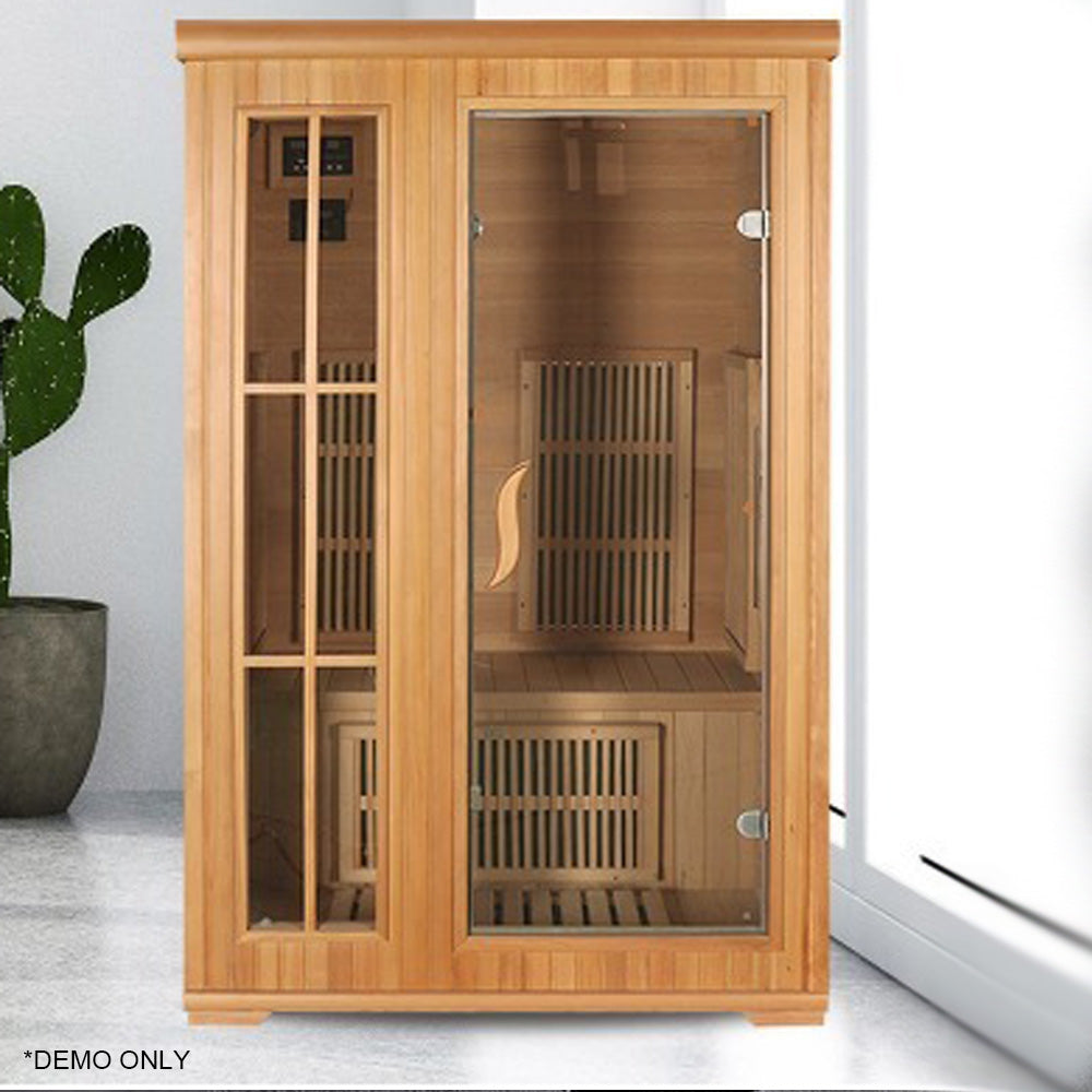 Homelements 1800W Hemlock Wood Home Sauna Room Beauty Salon Light Wave Room Sweat Steam Room Korean Far Infrared Sauna RoomSauna Room  for 2 People