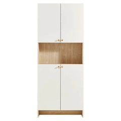 Linsay Miro Shoe Cabinet, 0.8M, Natural & White