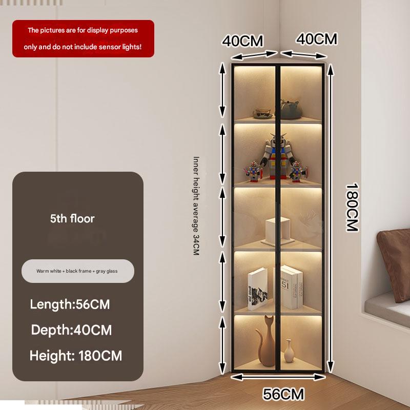 Simple Light Luxury Corner Cabinet Corner Triangle Right Angle Corner Corner Rack Living Room Bedroom Storage Floor Against The Wall