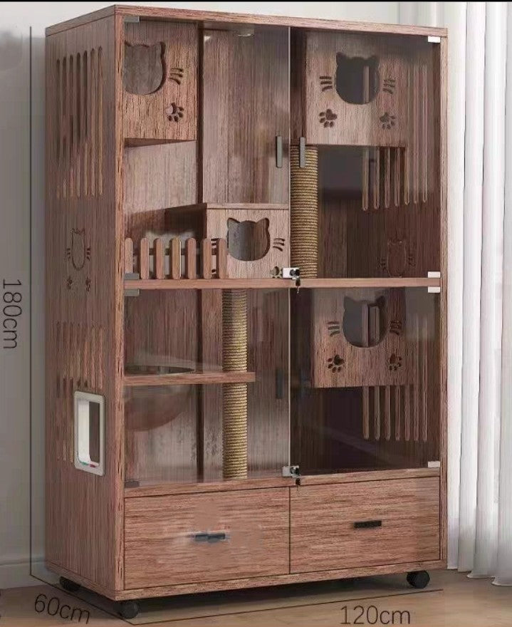 Homelements Modern Luxury Cat Nest Home Cat Nest Pet Cabinet Wooden Villa Home Cat House