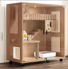 Homelements Modern Luxury Cat Nest Home Cat Nest Pet Cabinet Wooden Villa Home Cat House