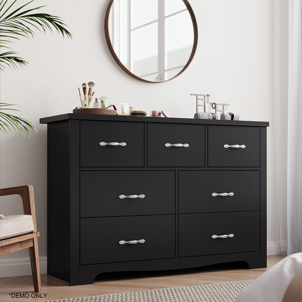 Linsay Chest of 7-drawer Cabinet Black