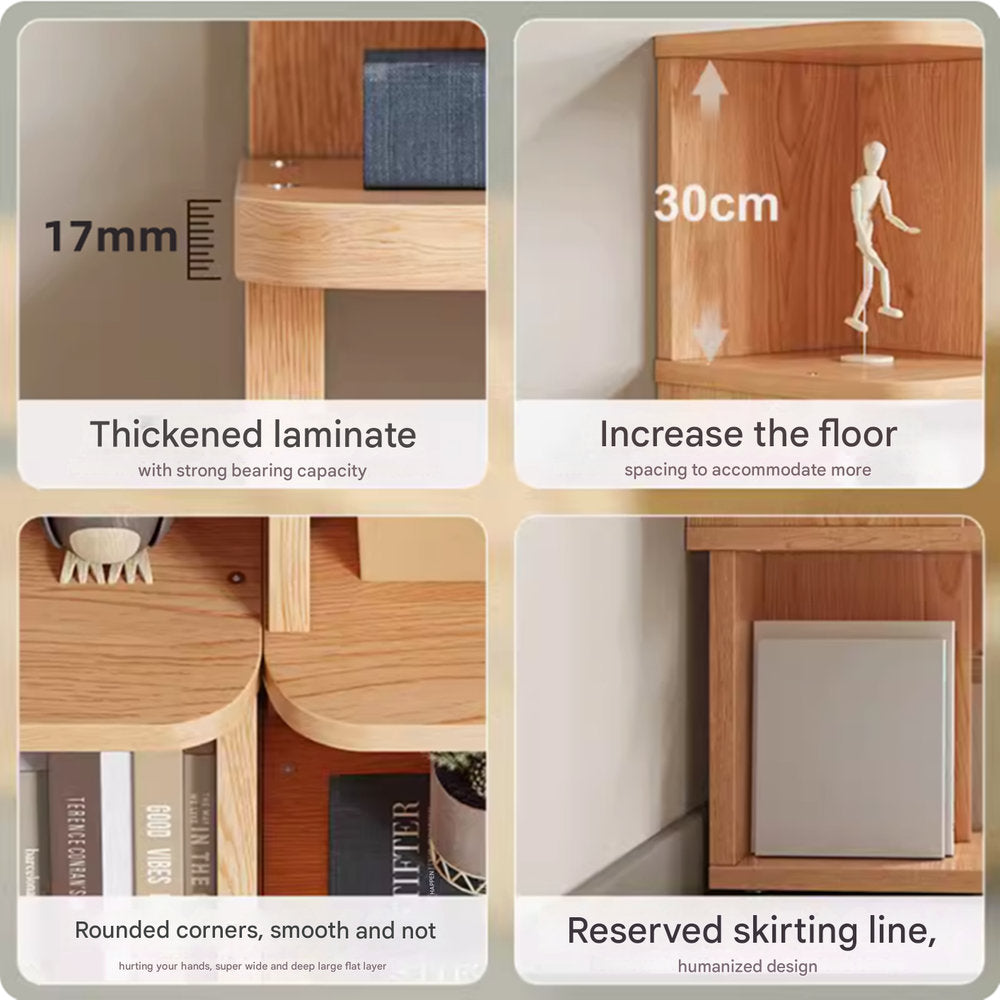 Solid Wood Bookshelf Shelf Simple Modern Children's Storage Locker Multi-layer Locker Simple Book Cabinet