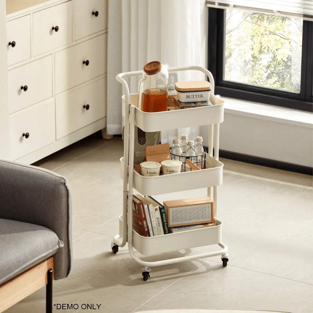 Linsay Strata 3-Tier Trolley, White