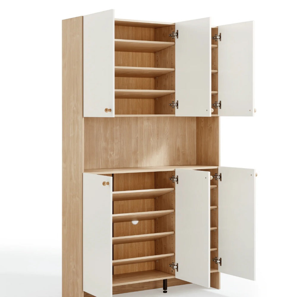 Linsay Miro Shoe Cabinet, 1.2M, Natural & White