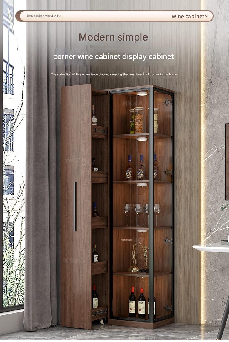 Corner Wine Cabinet Living Room Wall Display Cabinet Triangle Cabinet Household Medieval Style Dining Side Cabinet Locker