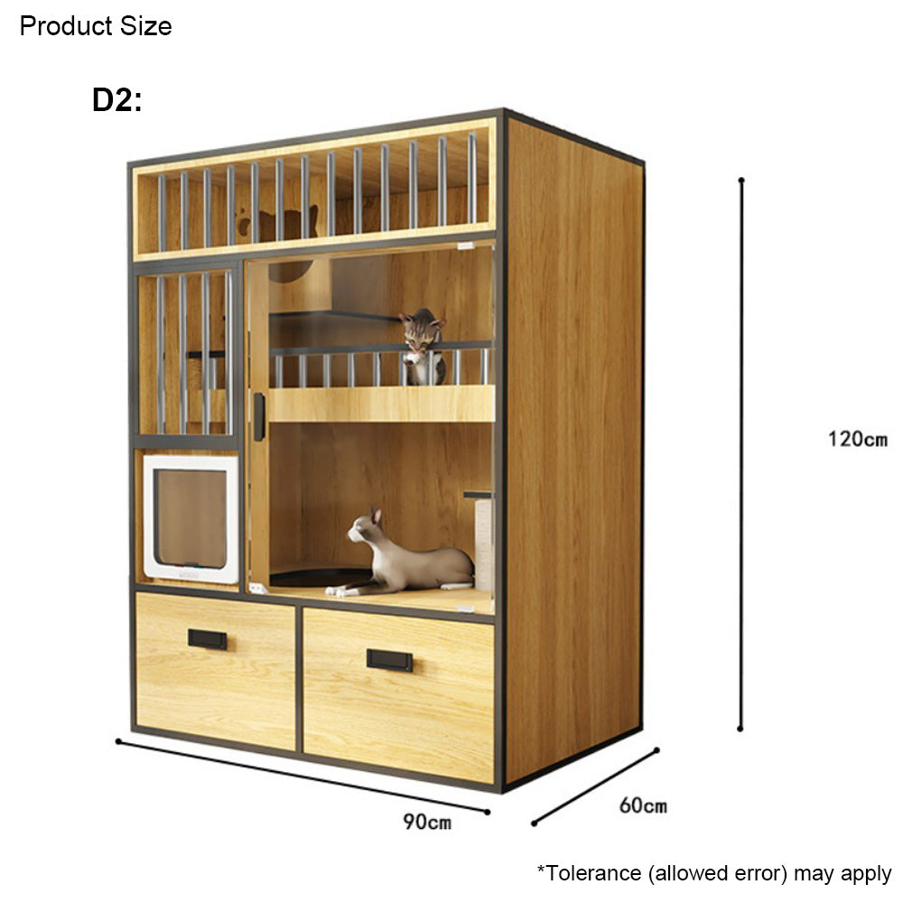 Homelements Luxury Wooden Cat House Cat Villa Home Indoor Pet Cabinet Integrated Cat House Drawer Type Cat Toilet with Built-in Storage Cabinet   Luxury Wooden Cat Furniture Breeding Luxury Cat House Luxury Cat  Pet Villa Nest Bed Cage Display Cage Cabine