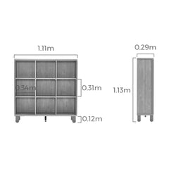 Linsay Horizon Kids 9 Cube Bookshelf, Natural