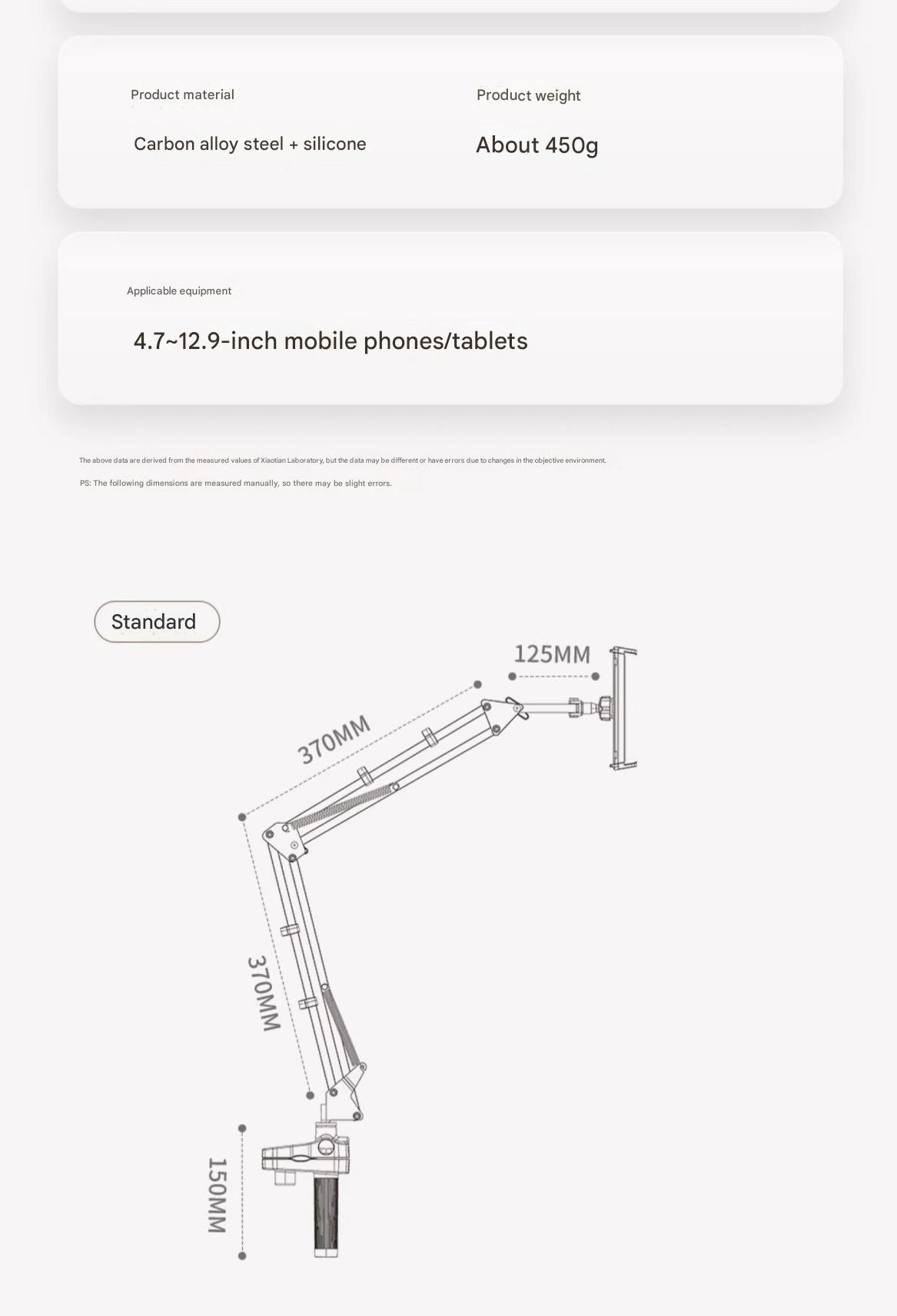 Mobile Phone Lazy Tablet Bracket Bedside Bed for Ipad Support Frame Desktop Cantilever Mobile Phone Holder Dormitory Computer Lying Down Watching Live Drama Artifact Multi-function Switch Universal Clip
