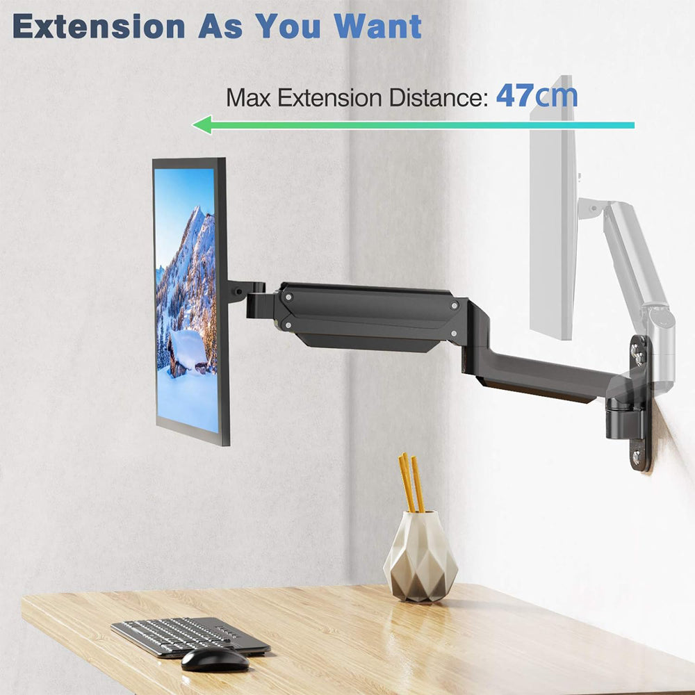 Homelements Single Table Gas Spring Desk Stand and Monitor Arm with Single Steel Monitor Mount SY-MA05