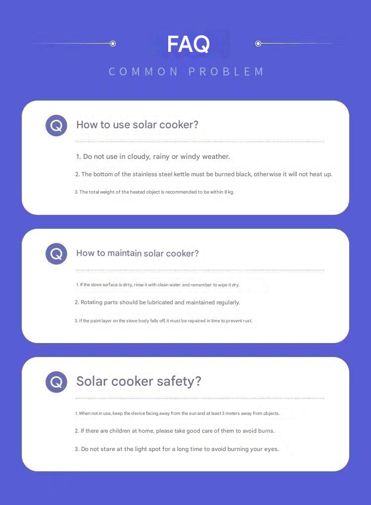 Outdoor Long & Partial Focus Solar Cooker