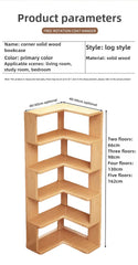Corner Bookshelf Shelf Floor-to-ceiling Children's Wall Solid Wood Bookcase Household Corner Simple Storage Shelf Locker