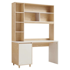 Linsay Noble Desk with Shelves, Natural & White