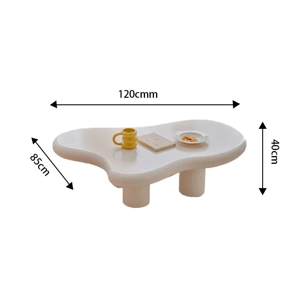 Homelements Length Of 120cm Cloud-Shaped Tabletop Cute Coffee Table Unconventional Creative Design – Beige