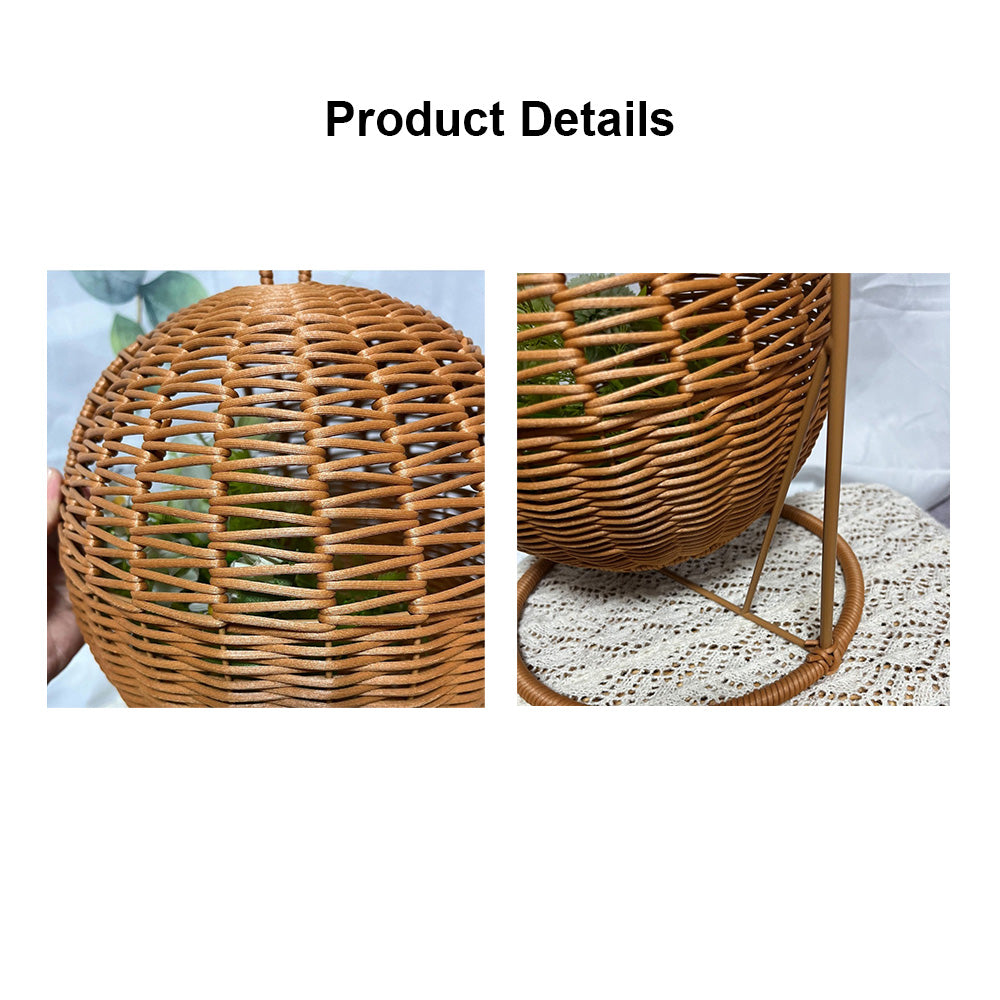 Homelements Luxurious Wicker Pet Hammock for Cats Handmade and Durable Suitable for All Seasons Storage Basket