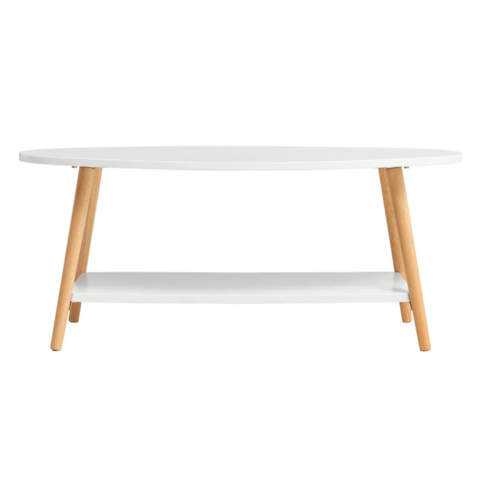 Linsay Juniper Double Layer Coffee Table, Natural & White