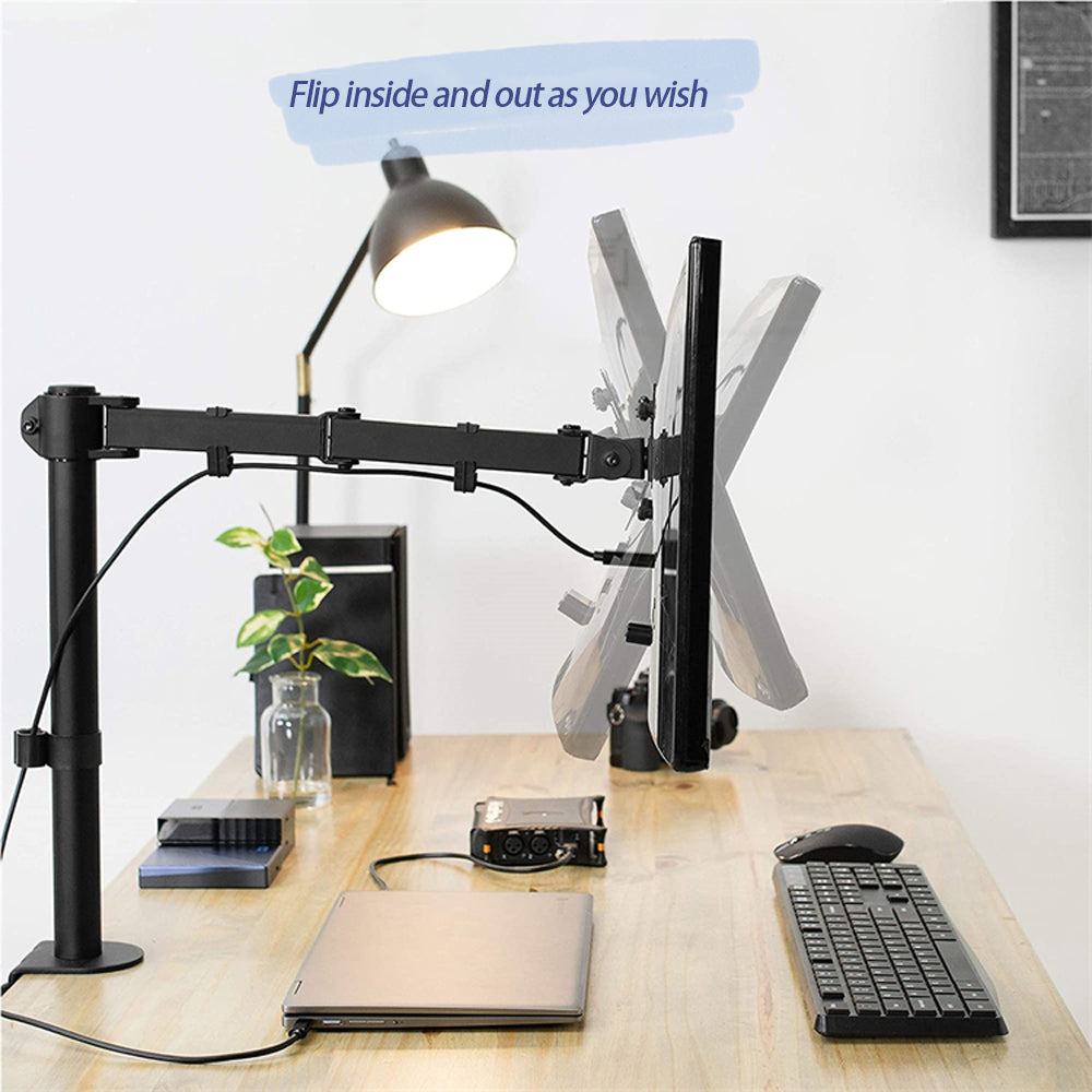 Homelements Dual Monitor Stand Arm Bracket  Black-SY-MA02