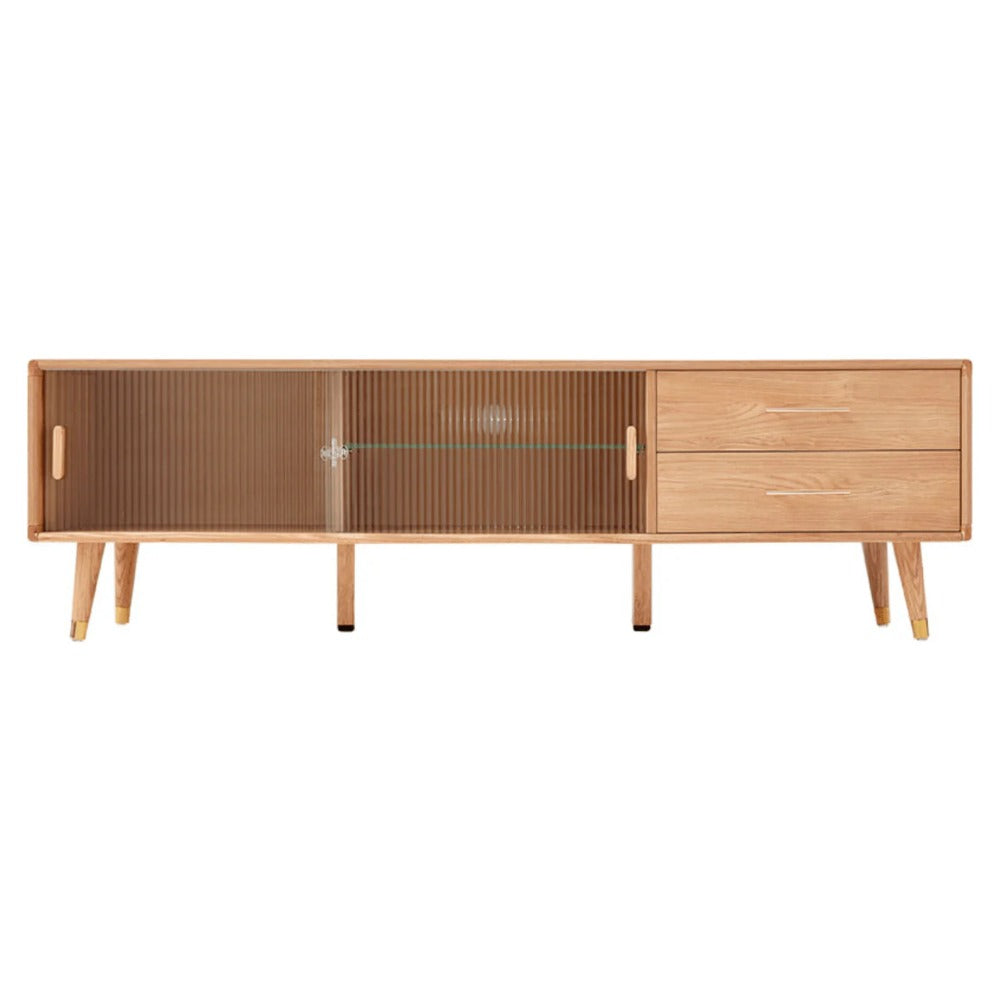 Linsay Ventus Entertainment Unit, 1.5M, Natural, Glass