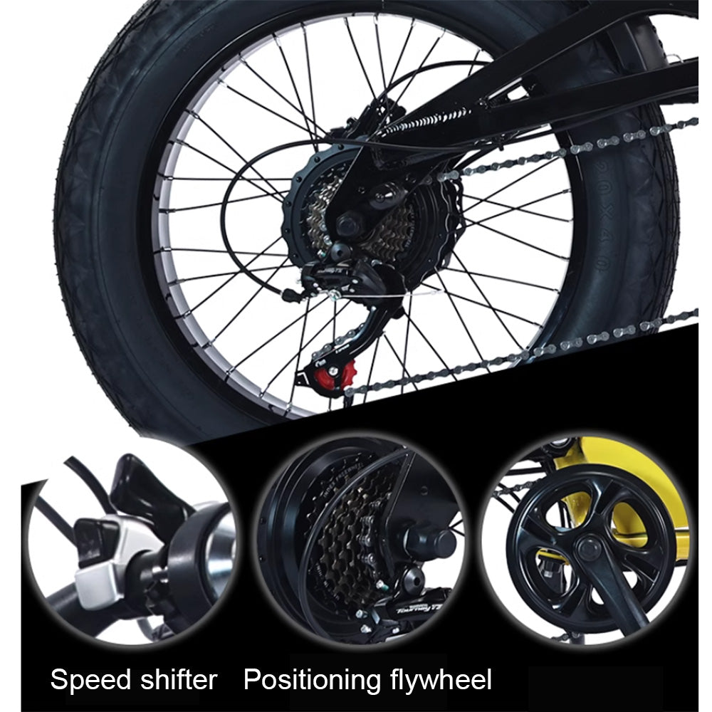 Sport Studio Off-road Snow Power Assisted Bicycle 20 Inch Electric Bicycle Fat Tire E-Bike Electrica Mountain Road Full Suspension Electric Bicycle -Jaguar -48V -750W/1500W -48V- 13AH/18AH-lithium Battery