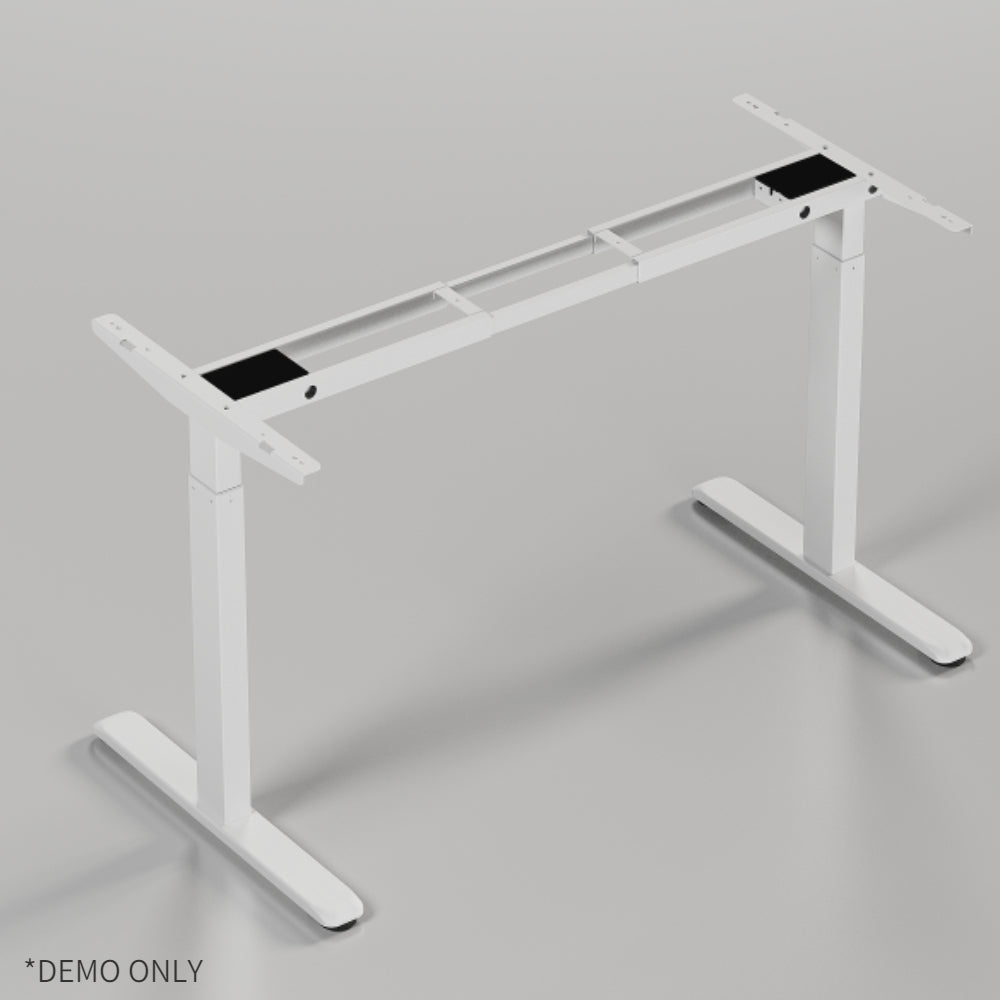 Homelements T412D  Dual Motor Electric Motorised Standing Desk Height Adjust Table Stand(without desk top) Upward Mounting Black/White(including Small Cable Slot for Power Adapter)