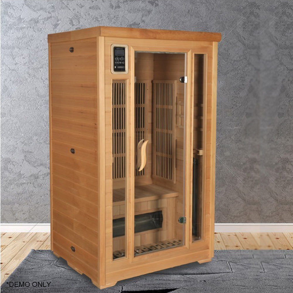 Homelements 1800W Hemlock Sauna Room  for 2 People Far Infrared Sweat Steaming Room Ring Heating Carbon Plate Room Home Sweating Cabin Movable Sweat Steaming Box