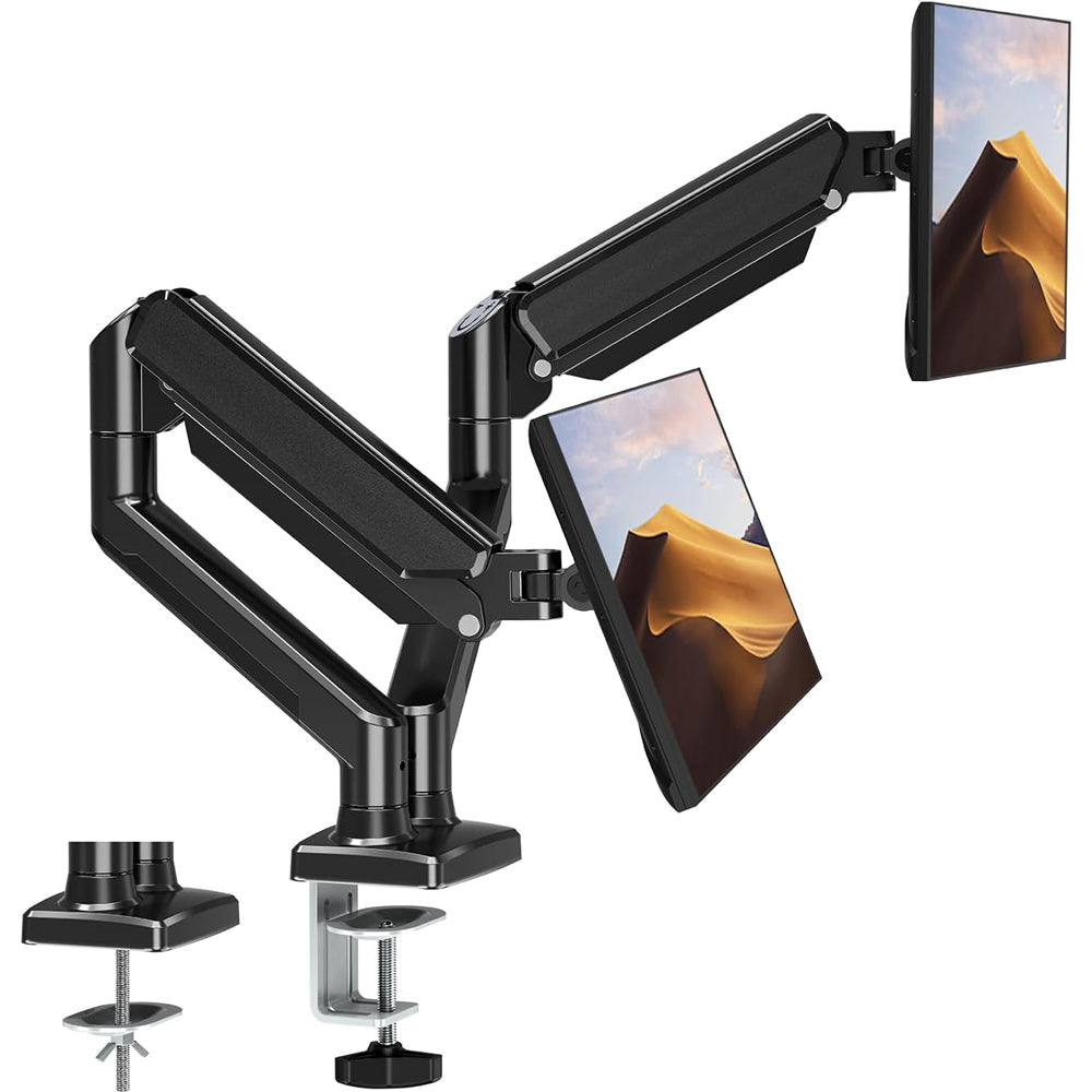 Homelements Dual Screen Gas Spring Desk Stand and Monitor Arm with Dual Steel Monitor Mounts-SY-MA04