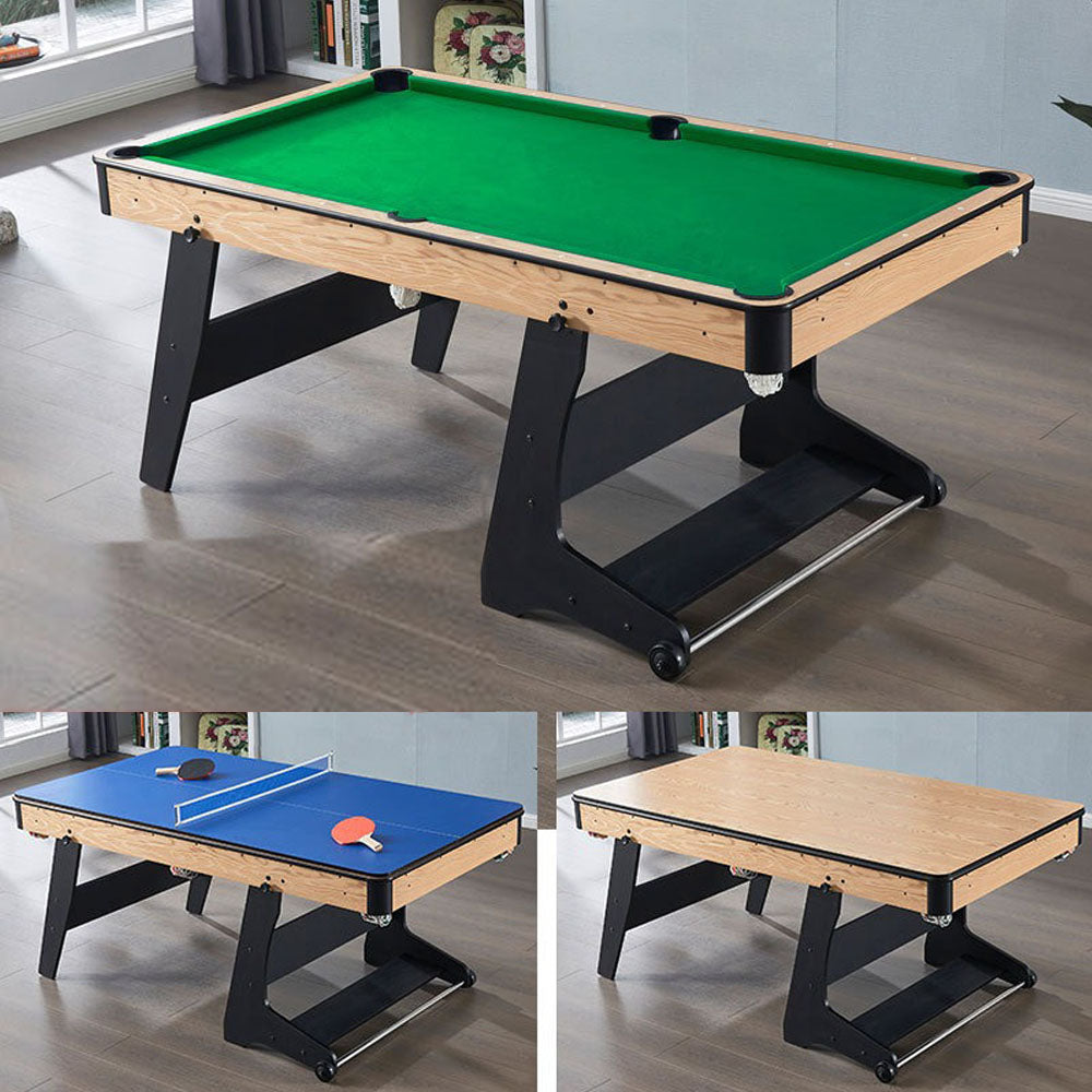 Sports studio 6 feet 1.8 meters indoor folding pool table (for adults and children), snooker table, table tennis table, conference table