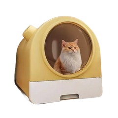 Homelements Large Capacity Covered Litter Box with Splash Guard Fully Enclosed Odour-proof Cat Toilet