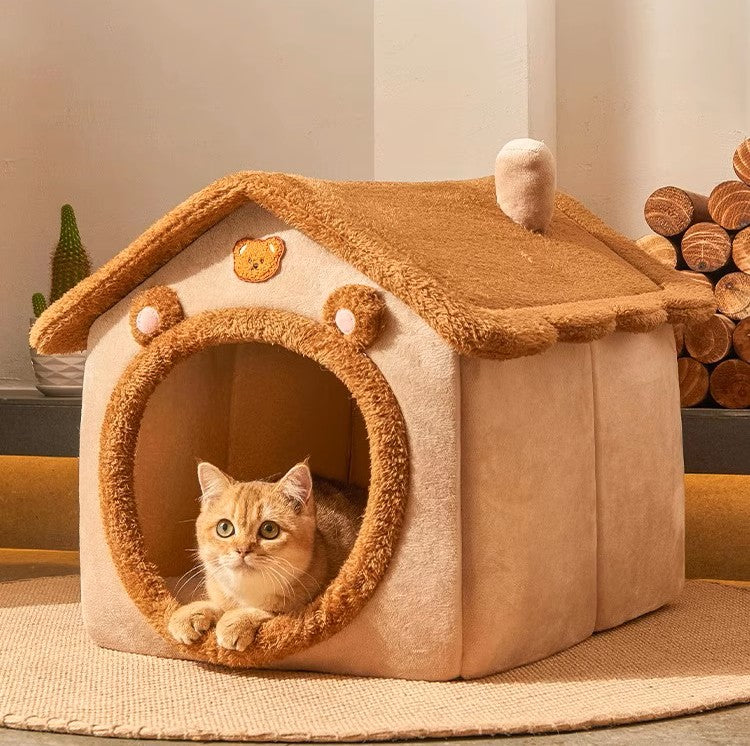 Luxury Foldable Pet House Removable Washable Cat and Puppy Cave Sofa for Dogs and Cats