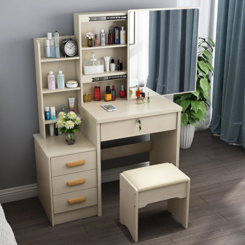 Homelements LED Light Dressing Table and Chair