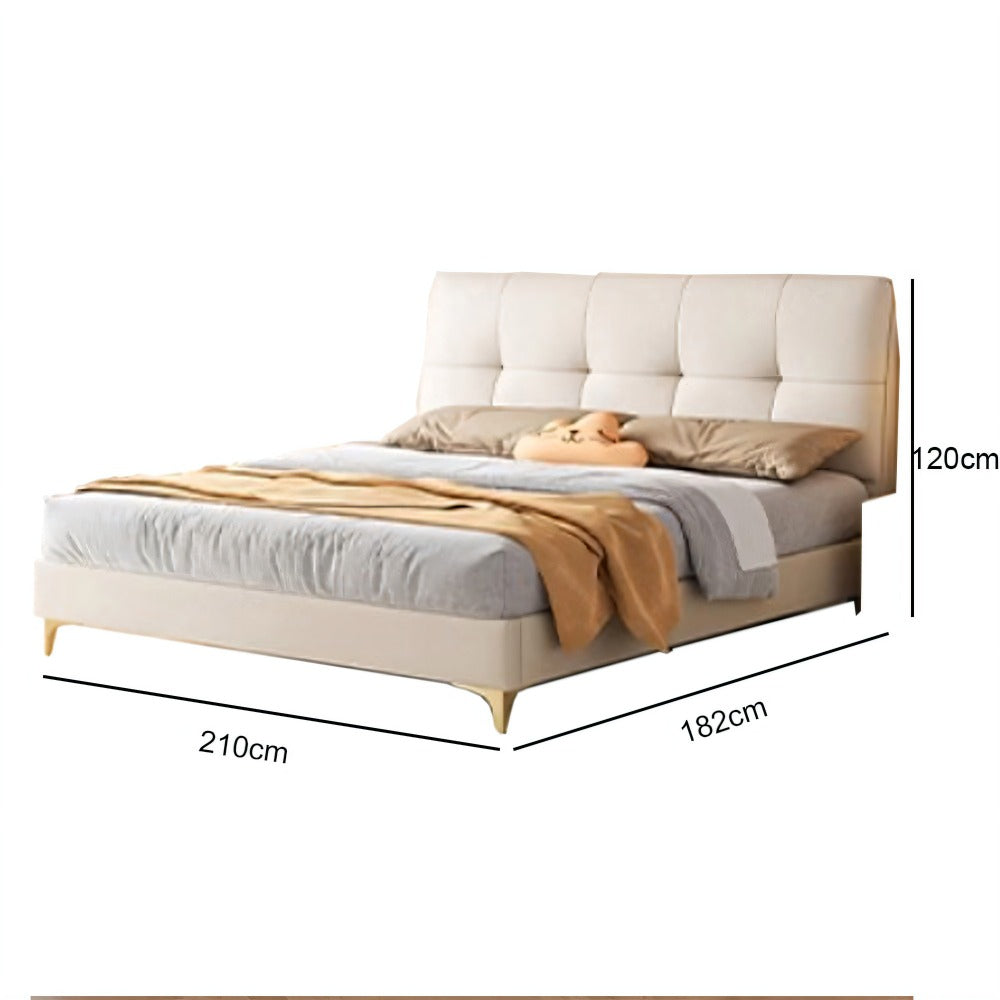 Homelements Cream Style Children's Bed 1.5 Meters and 1.8 Meters Boys and Girls Princess Soft Bed Master Bedroom Modern Simple Solid Wood Frame Bed