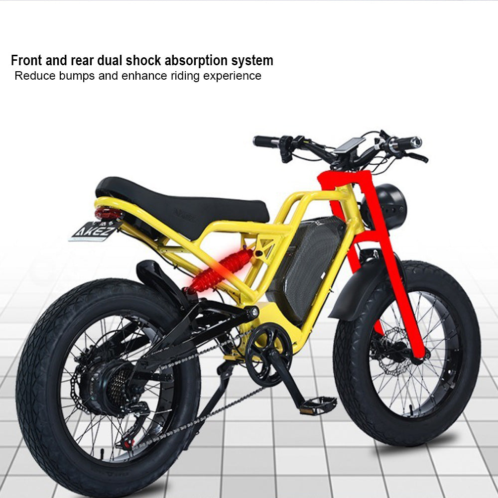 Sport Studio Off-road Snow Power Assisted Bicycle 20 Inch Electric Bicycle Fat Tire E-Bike Electrica Mountain Road Full Suspension Electric Bicycle -Jaguar -48V -750W/1500W -48V- 13AH/18AH-lithium Battery