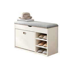 Linsay Miro Shoe Storage Bench, Small, White & Grey