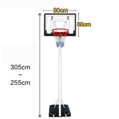 Sports Studio 2.1m to 2.6m Outdoor Portable Adjustable Height Basketball Stand S034