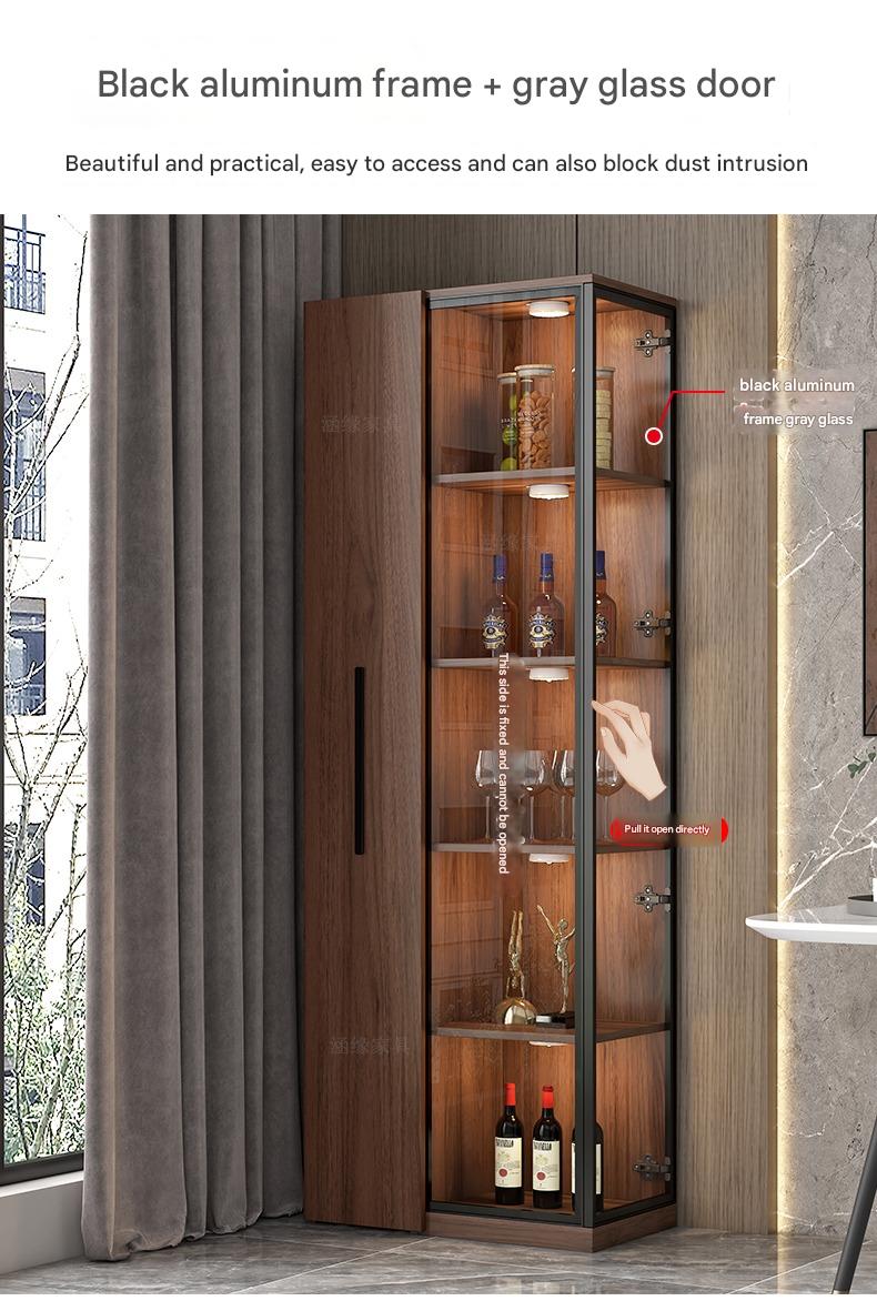 Corner Wine Cabinet Living Room Wall Display Cabinet Triangle Cabinet Household Medieval Style Dining Side Cabinet Locker