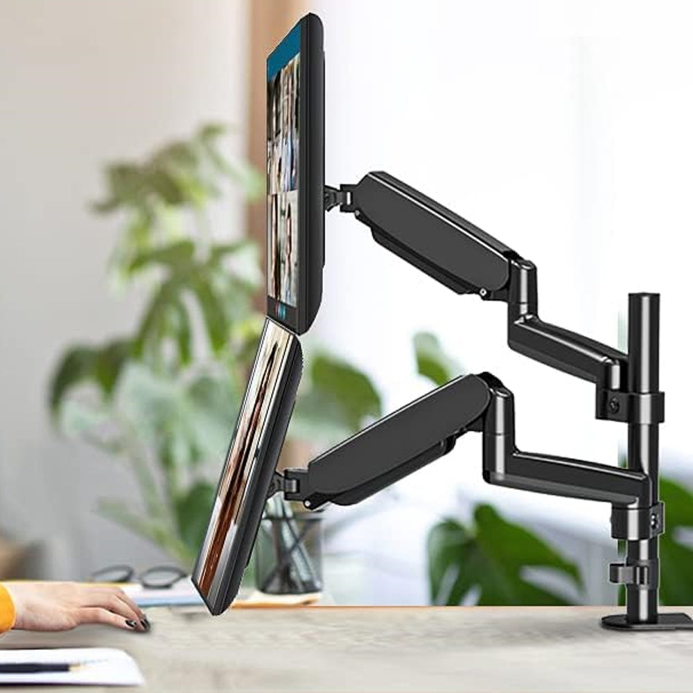 Homelements Gas Spring Desktop Stand and Monitor Support Arm with Double Steel Monitor Stand - SY-MA07