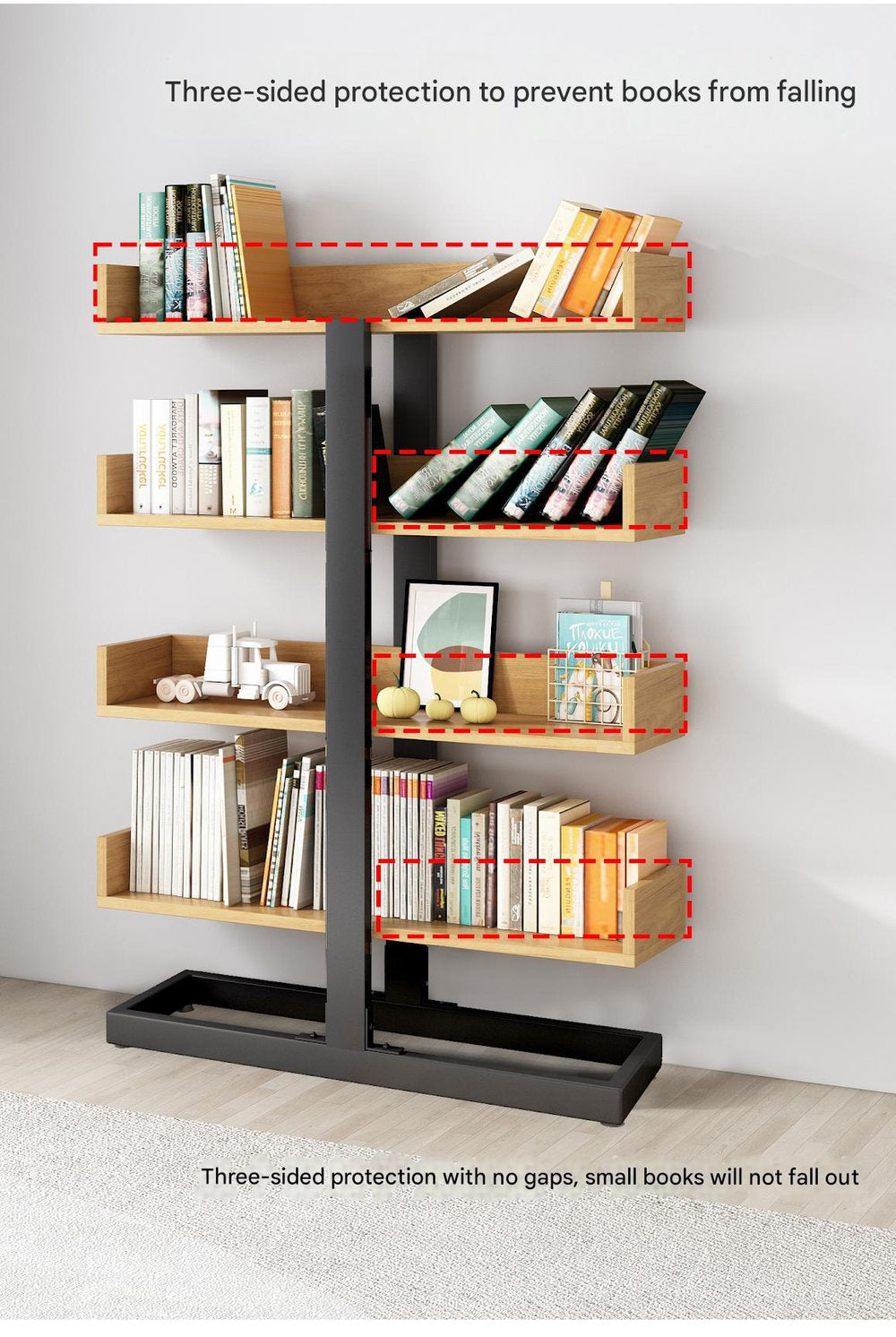 Multi-layer Bookshelf Floor-to-ceiling Shelf Integrated Wall Bookcase