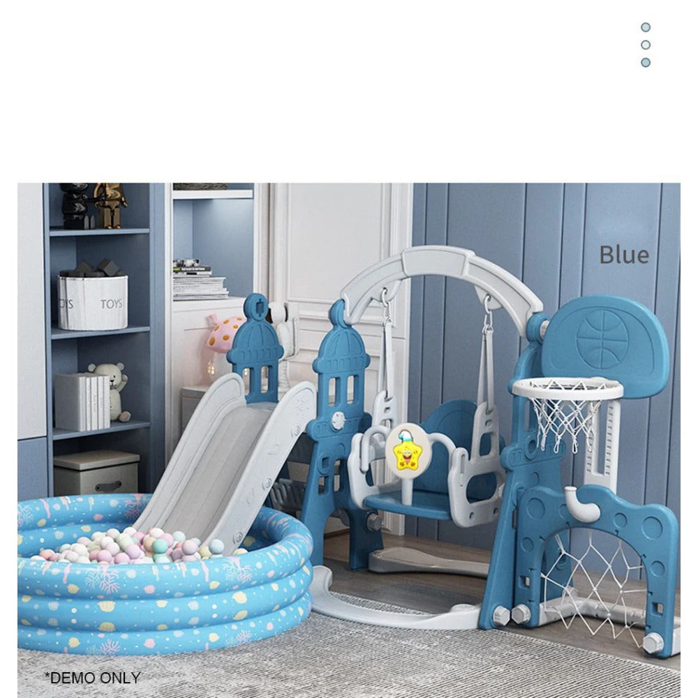 Homelements Kids 5 in 1 Swing Slide with Indoor Ball Pool Set