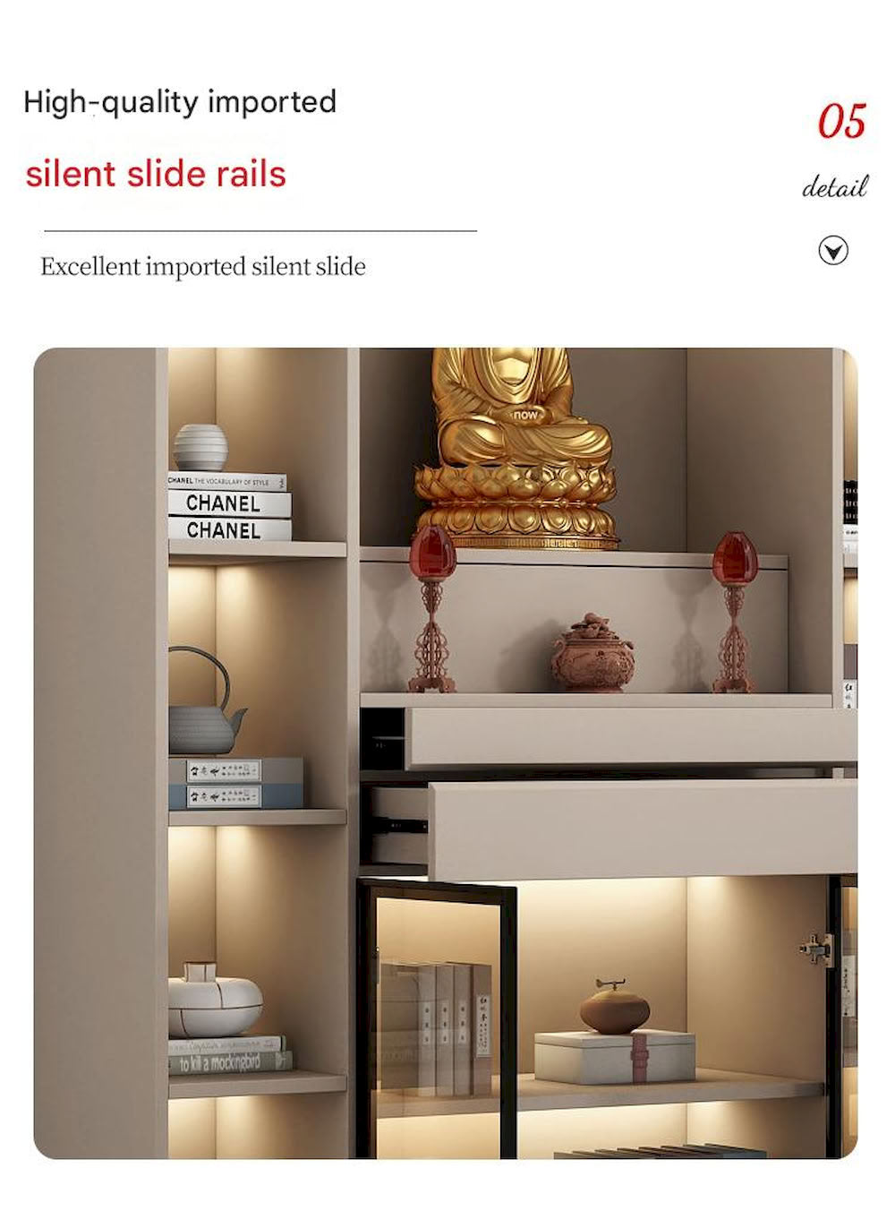 Modern Chinese Altar Cabinet | Luxury Buddha Shrine for Home