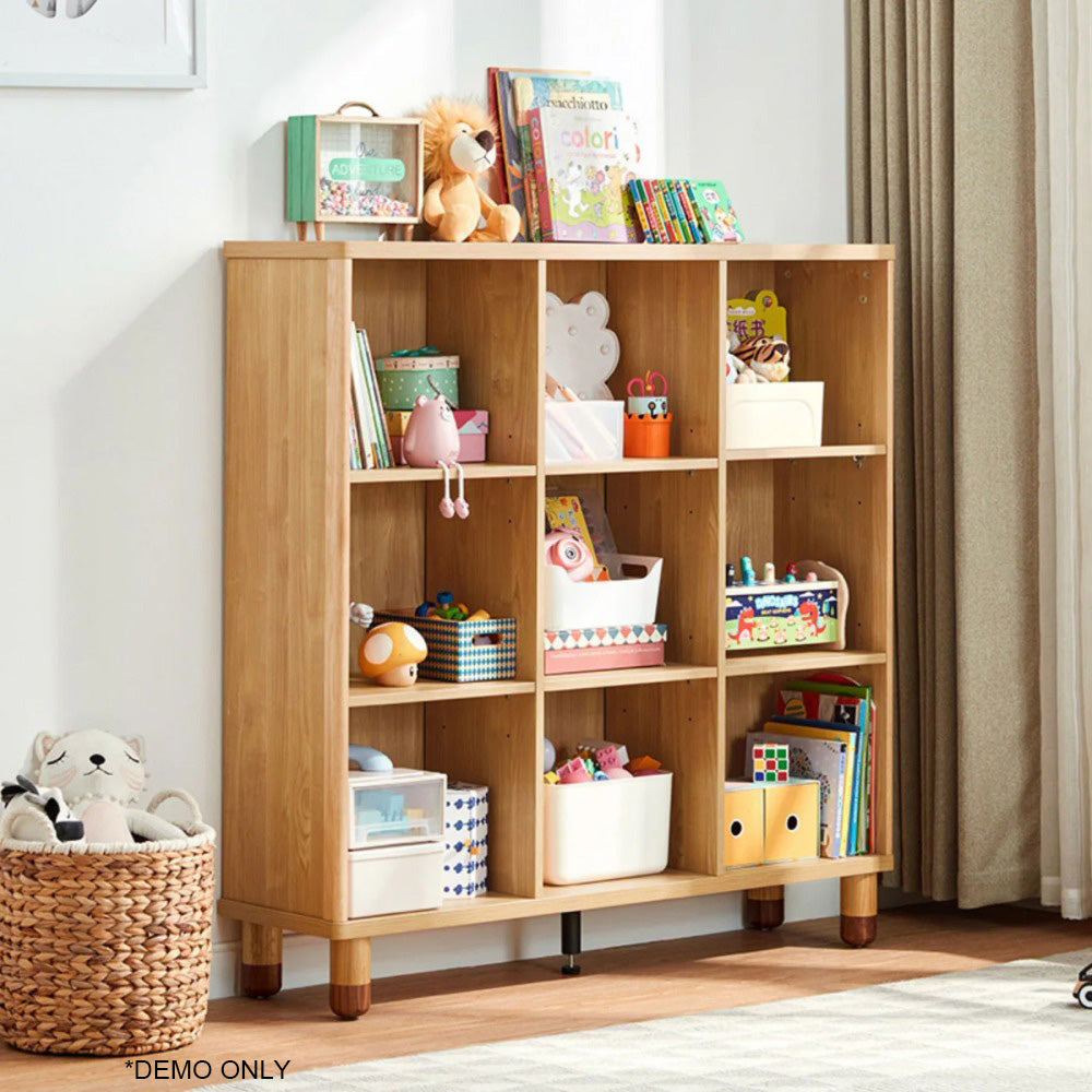 Linsay Horizon Kids 9 Cube Bookshelf, Natural