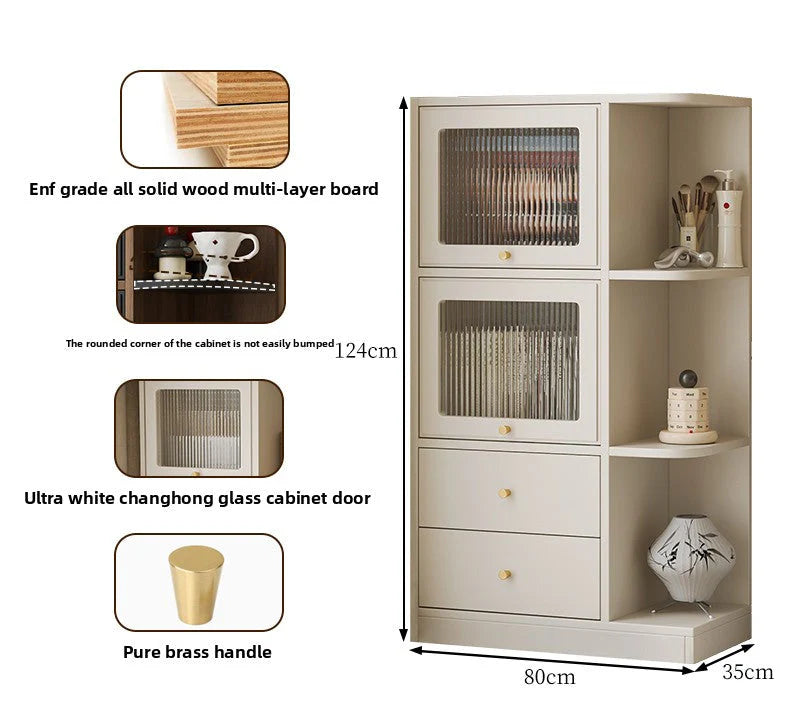Bay Window Storage Cabinet with Drawers – Multi-Purpose Bedroom, Balcony & Living Room Organizer