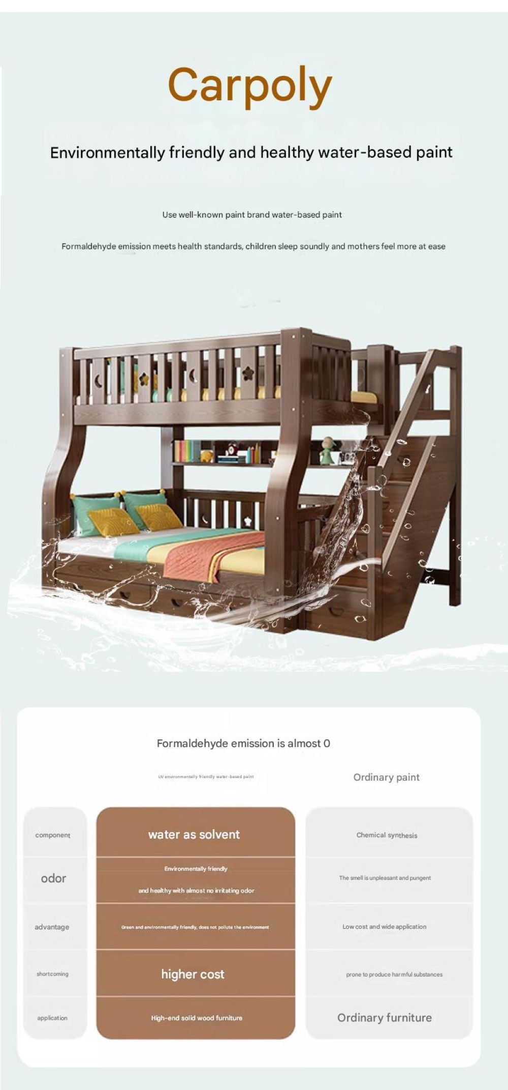 Walnut Upper and Lower Beds Bunk Beds Two-layer Children's Beds High and Low Beds Small Apartment Mother and Child Beds Double Upper and Lower Bunk Wooden Beds