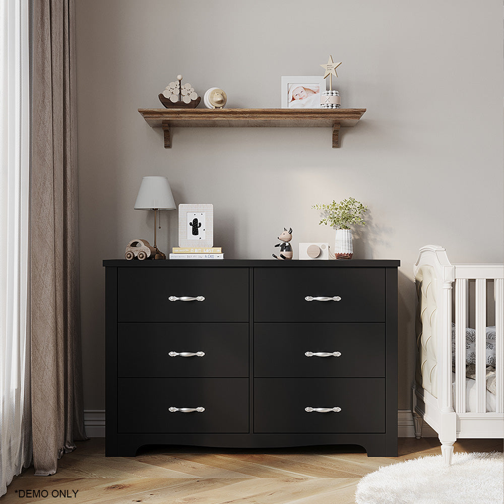 Linsay Chest of 6 Drawers Black