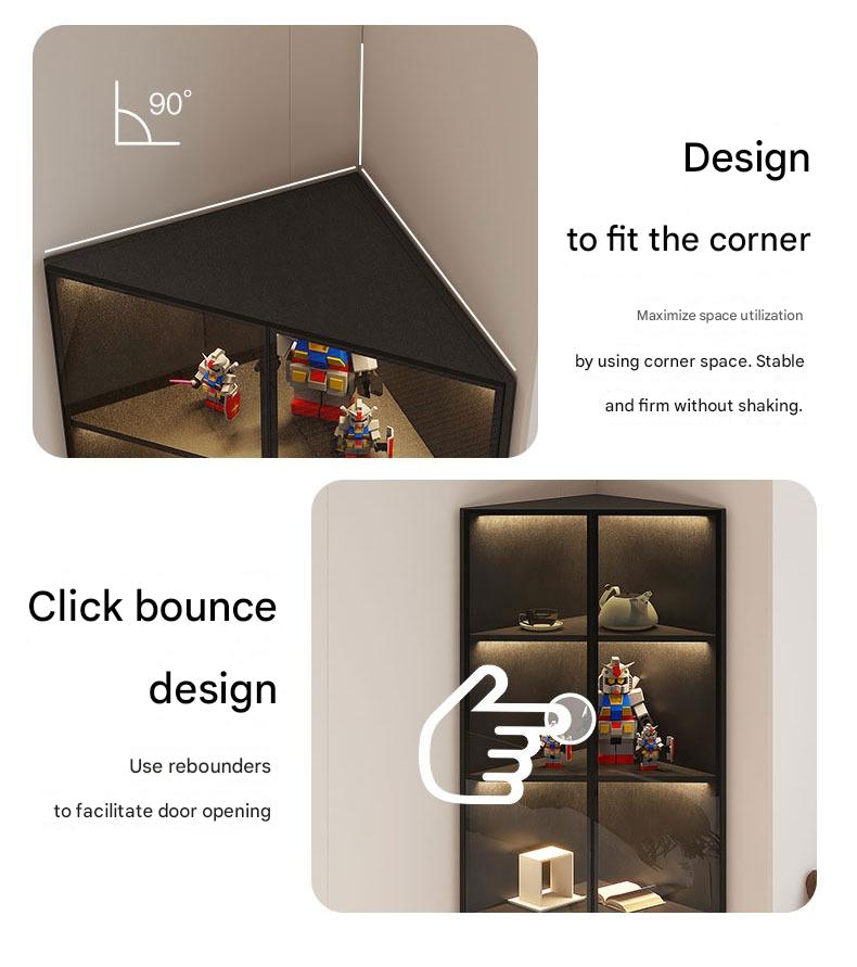 Simple Light Luxury Corner Cabinet Corner Triangle Right Angle Corner Corner Rack Living Room Bedroom Storage Floor Against The Wall